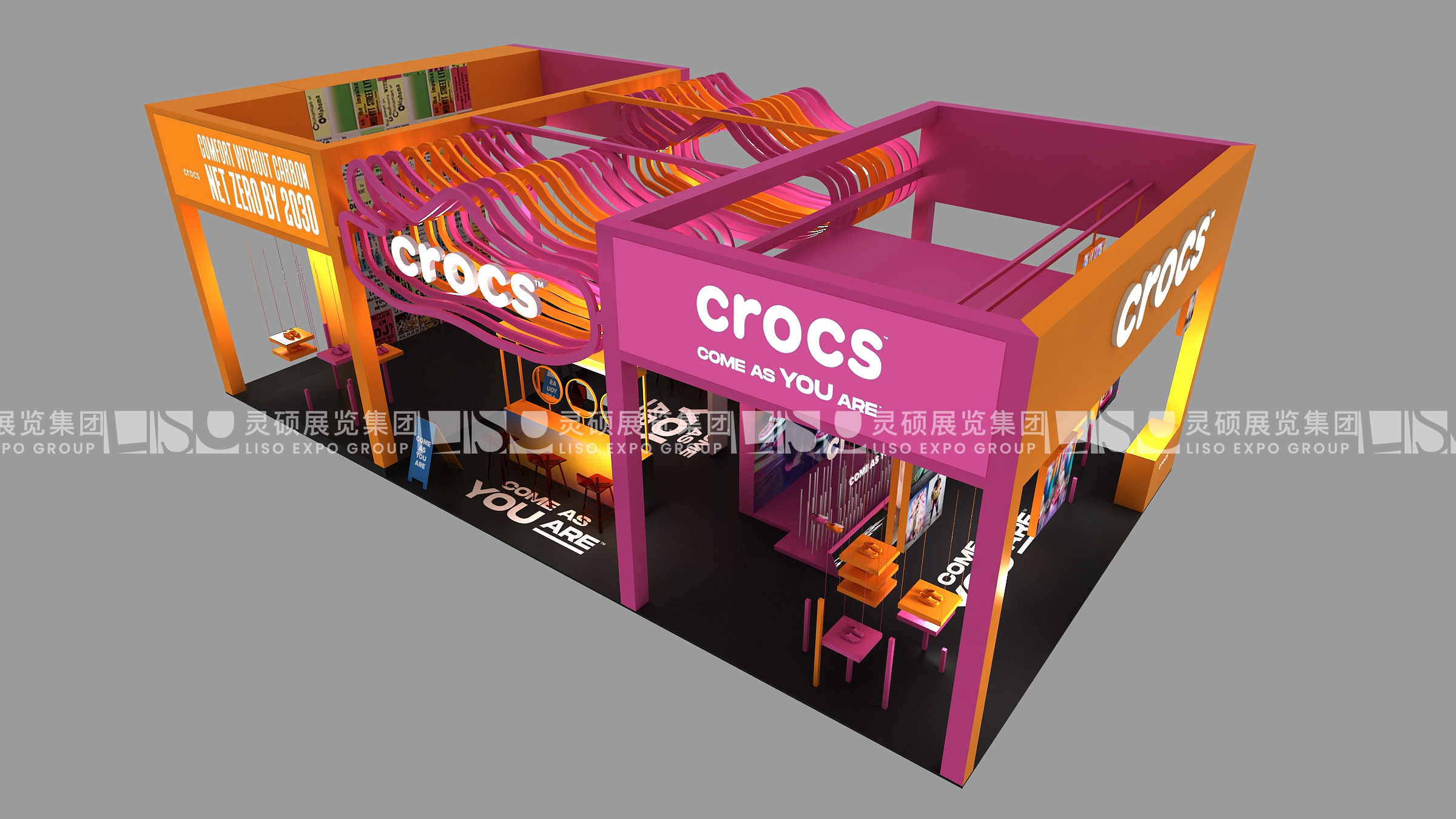 卡駱馳crocs-上海展會展臺設(shè)計搭建案例